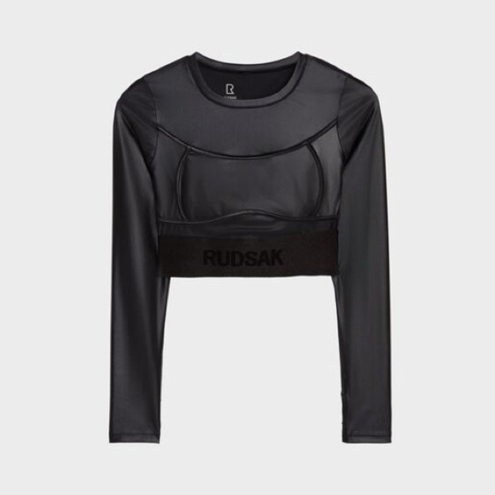 {{RUDSAK}} Black Long Sleeve Crop Top